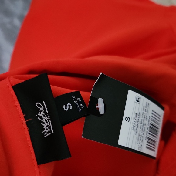 Mossimo Orange Button Down Womens Blouse Sz Small NEW - Picture 7 of 7
